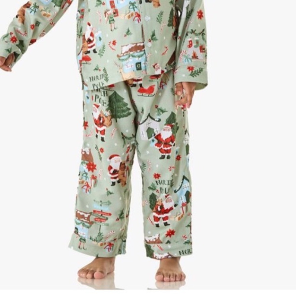 Pottery Barn Kids Candy Cane Village Flannel Pajama Bottoms-‎ Size 6